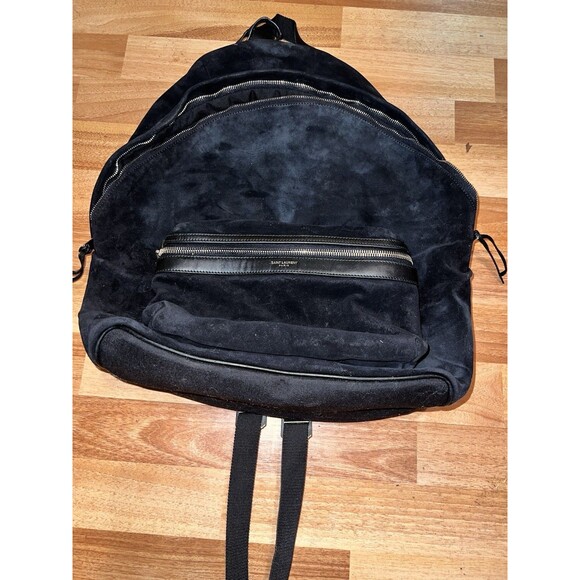 Saint Laurent Black Suede Backpack